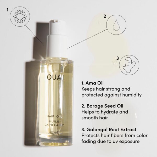 OUAI Hair Oil - Hair Heat Protectant Oil for Frizz Control (1.5 oz) - Image 2