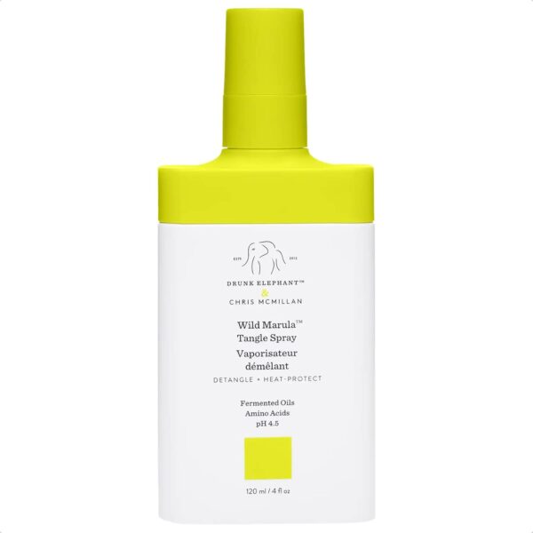Drunk Elephant Wild Marula Tangle Spray. Weightless and Heat-Protectant Detangler for Hair (120 mL / 4 Fl Oz)