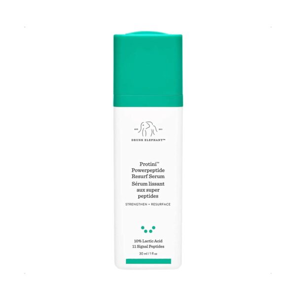 Drunk Elephant Protini Powerpeptide Resurf Serum. Strengthen and Resurface Face Serum with 10% Lactic Acid and 11 Signal Peptides (30 mL / 1 Fl Oz)