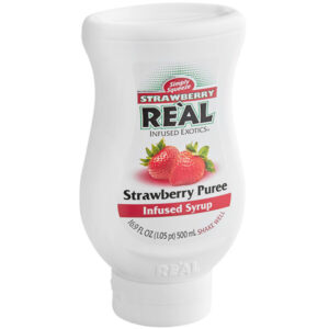 Real 16.9 fl. oz. Strawberry Puree Infused Syrup