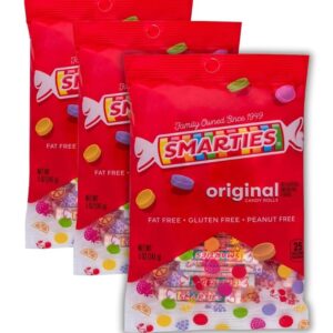 Smarties Candy Bulk Rolls Gluten Free & Assorted Flavor Treats | Peanut Free Allergen Free & Delicious Snacking Bulk Candy Individually Wrapped Halloween Treat - 5 oz Pack of 3
