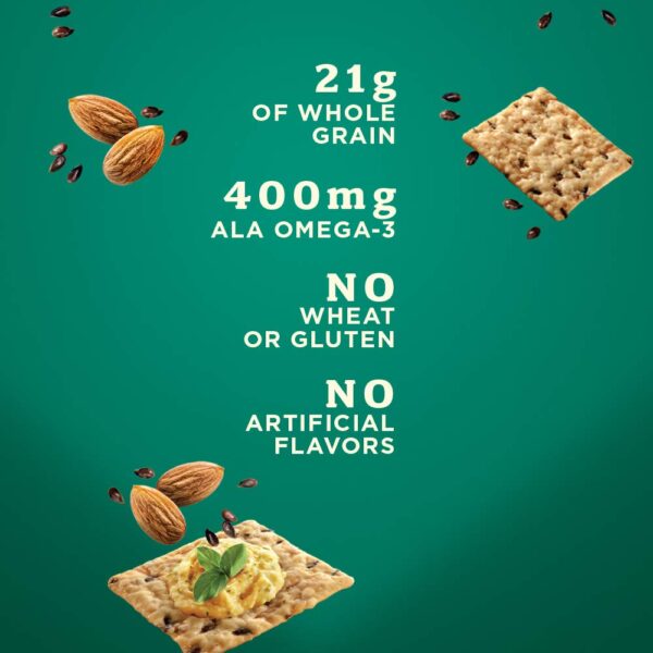 Blue Diamond Almonds Artisan Nut Thins Cracker Crisps, Flax Seeds, 4.25 Ounce (Pack of 12) - Image 2