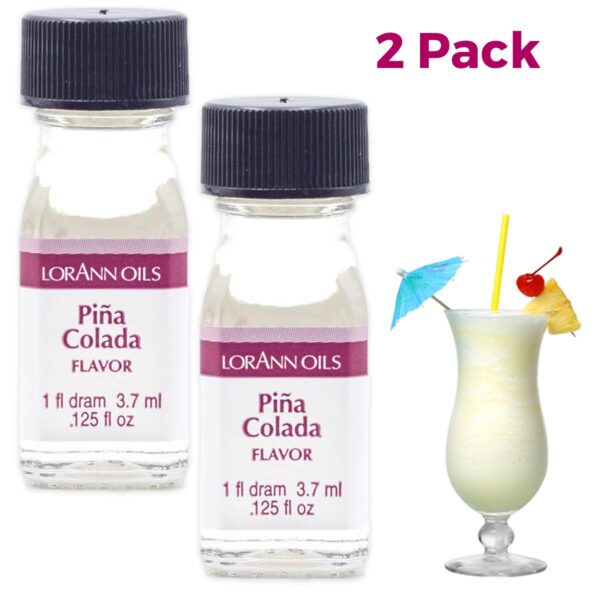 LorAnn Pina Colada SS Flavor, 1 dram bottle (.0125 fl oz - 3.7ml - 1 teaspoon) - 2 Pack
