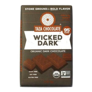 Taza Chocolate Organic Amaze Bar 95% Stone Ground, Wicked Dark, 2.5 Ounce (1 Count), Vegan