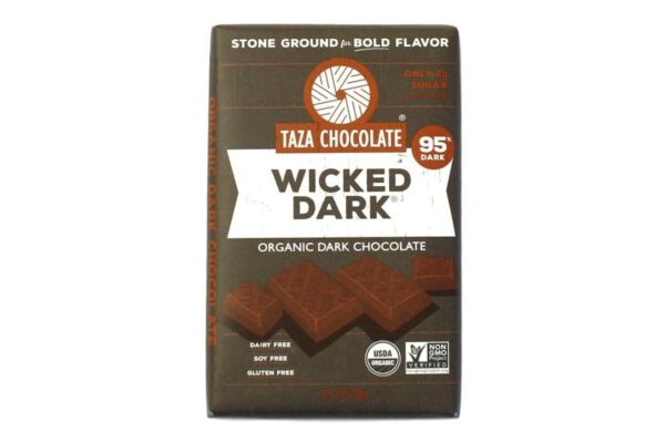 Taza Chocolate Organic Amaze Bar 95% Stone Ground, Wicked Dark, 2.5 Ounce (1 Count), Vegan