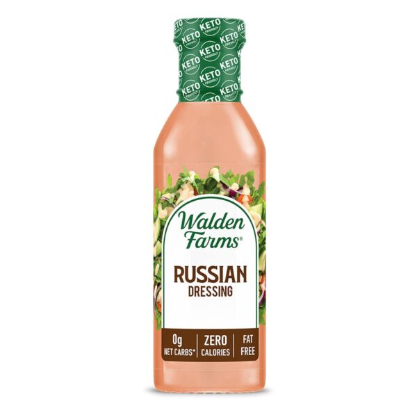 Walden Farms Russian Dressing 12 oz Bottle - Fresh and Delicious, Sugar Free 0g Net Carbs Condiment, Kosher Certified, So Tasty on Salads, Sandwich, Burgers, Bread, Dipping Sauce and More - Image 3