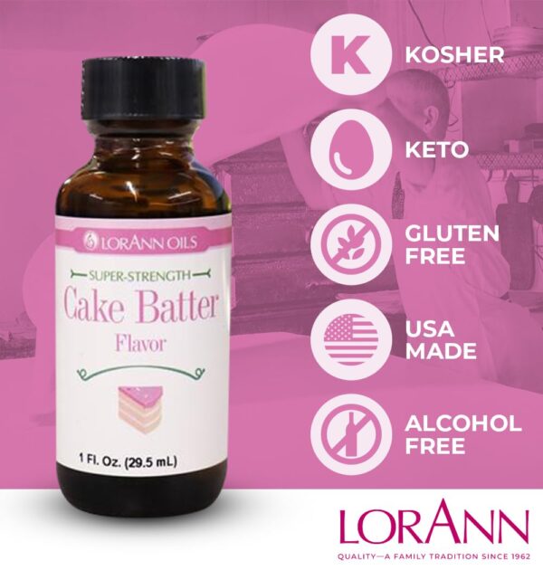 LorAnn Super Strength Cake Batter Flavor, 1 ounce bottle