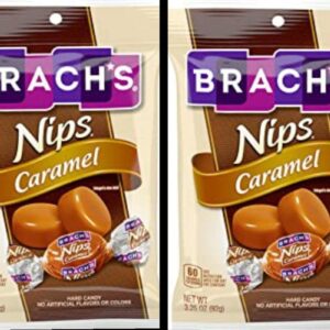 Brach's Nips Caramel Flavor 3.25oz bag 2-PACK Individually Wrapped Gluten Free Candy
