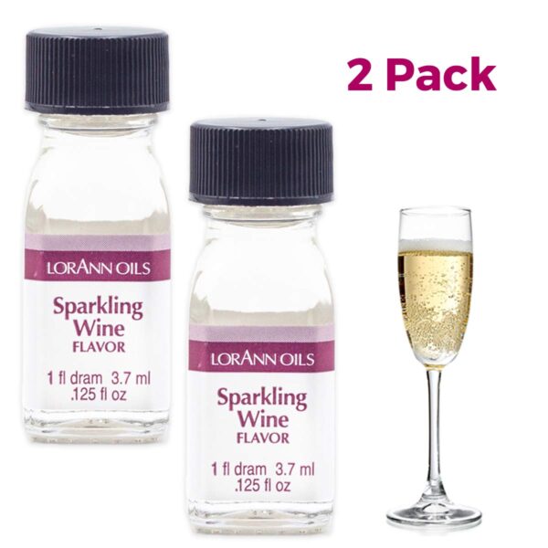 LorAnn Sparkling Wine SS Flavor, 1 dram bottle (.0125 fl oz - 3.7ml - 1 teaspoon) - 2 Pack