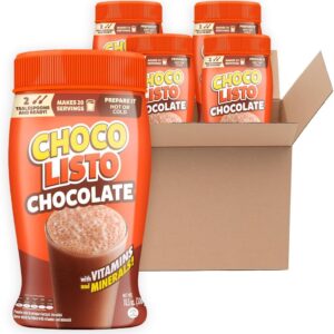 Chocolisto Instant Chocolate Drink, Nutritious Beverage with Vitamins and Minerals, 10.5 oz per Pack, Pack of 4.