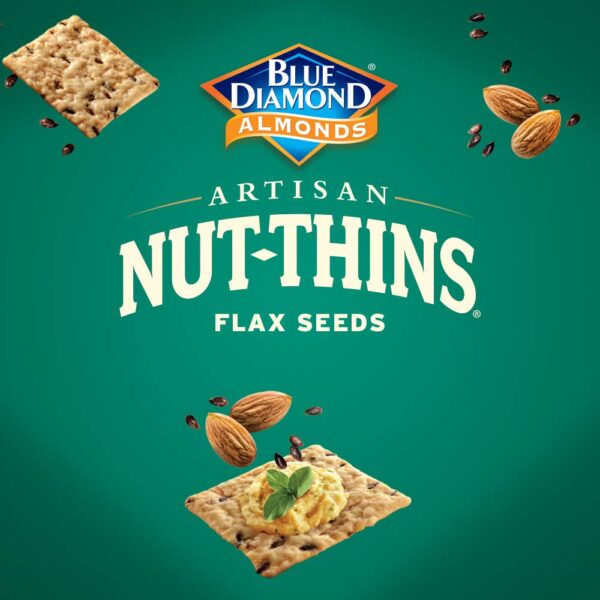 Blue Diamond Almonds Artisan Nut Thins Cracker Crisps, Flax Seeds, 4.25 Ounce (Pack of 12) - Image 3