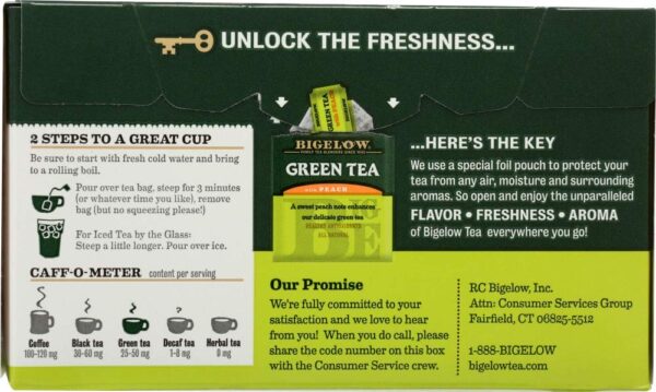 Bigelow Tea, 20 Bags - Green Peach (3 Pack) - Image 2