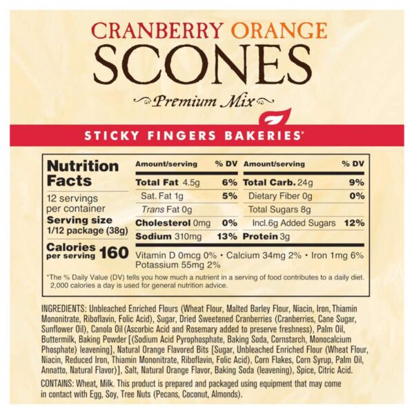 Scone Mix - Cranberry Orange - 16oz (454g) - Image 2