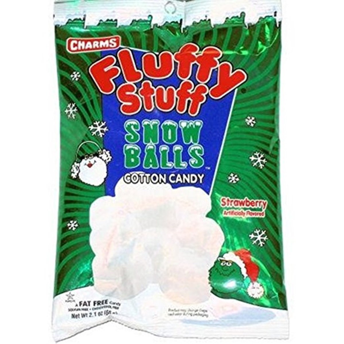 Fluffy Stuff Snow Balls Stawberry Flavored Cotton Candy, 2.1 oz, Pack of 3 - Image 2