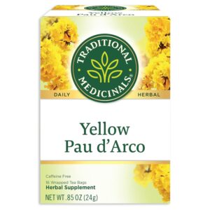 Traditional Medicinals Yellow Pau d’Arco Herbal Tea, Contributes to a Healthy You, (Pack of 2) - 32 Tea Bags Total