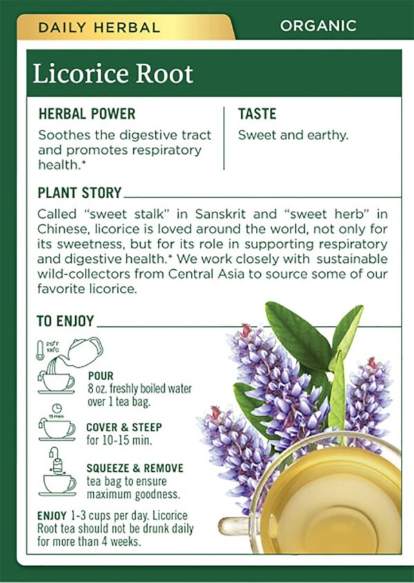 Traditional Medicinals Organic Licorice Root Herbal Tea, 16 Count - Image 3