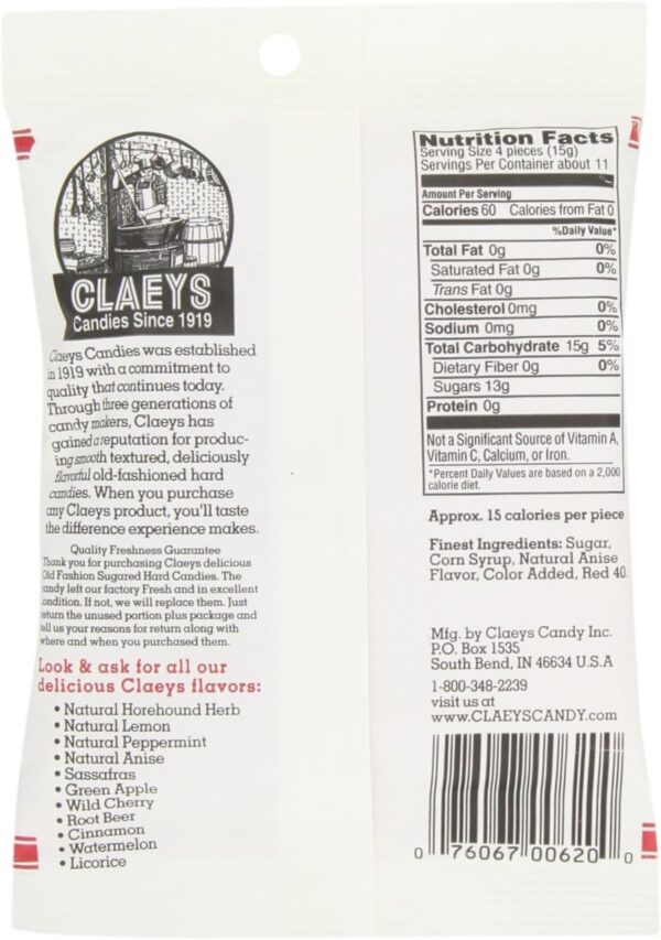 Claey's Natural Anise Drops, 6-Ounce Packages (Pack of 12) - Image 3