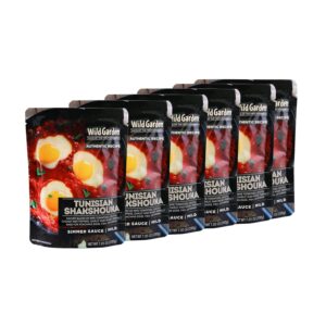 Wild Garden Ready-To-Use Marinade, Gourmet Tunisian Shakshouka Simmer Sauce, Authentic Recipe with No Additives, No Preservatives, Perfect for Eggs! 7.05oz (Pack of 6)