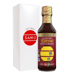 San-J - Gluten Free Teriyaki Sauce - Well-balanced Sauce for Cooking - Non-GMO - 10 oz. Bottle