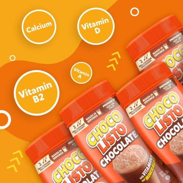 Chocolisto Instant Chocolate Drink, Nutritious Beverage with Vitamins and Minerals, 10.5 oz per Pack, Pack of 4. - Image 2