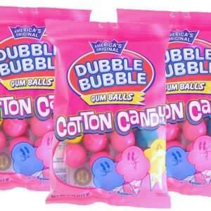 Dubble Bubble Cotton Candy Gum Balls, 4 Ounce, Pack of 3