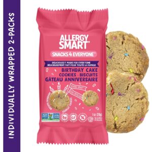 Allergy Smart Crunchy BIRTHDAY CAKE Cookies | Gluten Free, Nut Free, Egg Free, Dairy Free, Non GMO, Kosher | Delicious Vegan School Snack for Kids & On the Go | 10 INDIVIDUALLY WRAPPED (1oz) 2 Packs