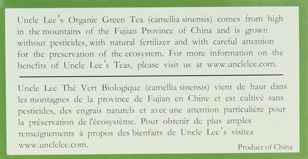 Uncle Lee's Organic Green Tea -- 100 Tea Bags net wt 5.64 oz (160g) - Image 3