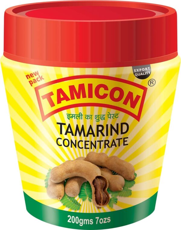 Tamicon Tamarind Concentrate | Sweet & Sour Tamarind Paste | Authentic South Indian Style Flavor | Perfect for Curries, Sauces, Dips & Soups | 7.05 Oz/200gm