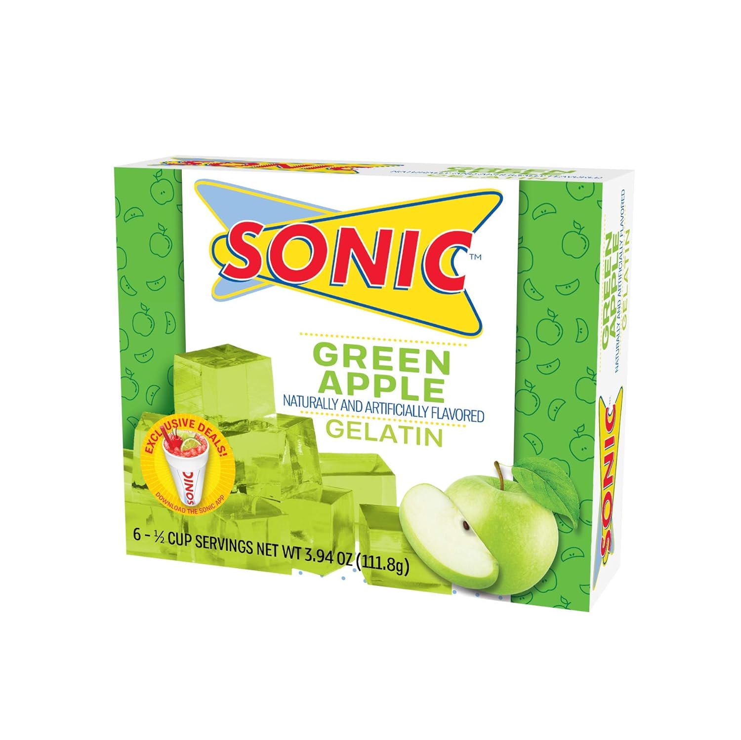 Sonic, Green Apple Gelatin, 3.94 Ounce