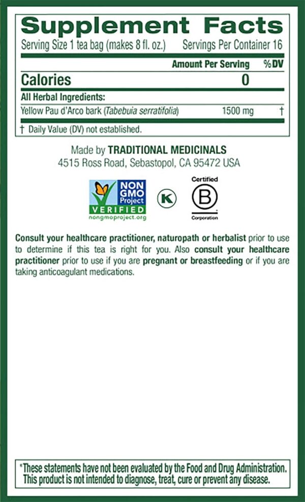 Traditional Medicinals Yellow Pau d’Arco Herbal Tea, Contributes to a Healthy You, (Pack of 2) - 32 Tea Bags Total - Image 2