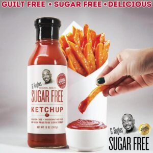 G Hughes Sugar Free Ketchup - Gluten Free, Preservation Free, Low Carb Ketchup, No Sugar Added Ketchup, Keto Condiments - 13 Oz (3-Pack)