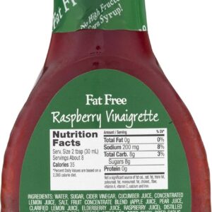 Maple Grove Farms Fat Free Salad Dressing, Raspberry Vinaigrette, 8 Ounce