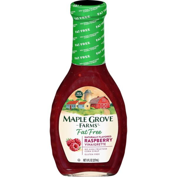 Maple Grove Farms Fat Free Salad Dressing, Raspberry Vinaigrette, 8 Ounce - Image 3