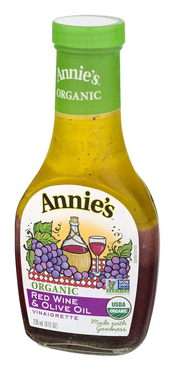Annies Homegrown Organic Red Wine & Olive Oil Vinaigrette, 8 Ounce