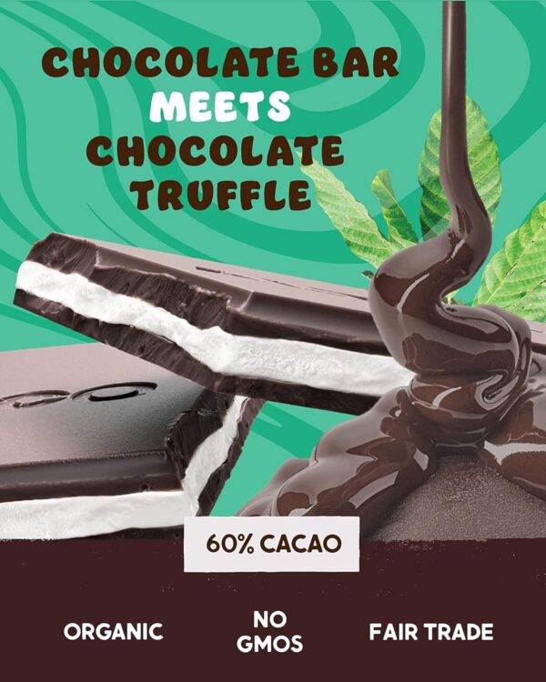Alter Eco Mint Creme Truffle Thins, Chocolate Bar with Gooey Ganache Truffle Filling, Gluten-Free, Non-GMO Snacks, No Additives or Artificial Sweeteners, Fair Trade, Recyclable Packaging (12-Pack Mint Creme) - Image 2