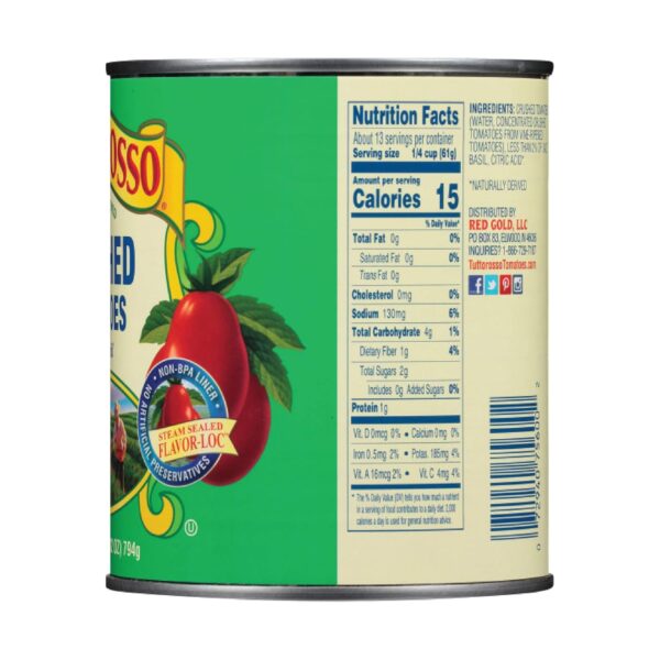 Tuttorosso Crushed Tomatoes with Basil, Gluten Free and Vegetarian Recipe, 28oz Cans, 6-Pack - Image 3