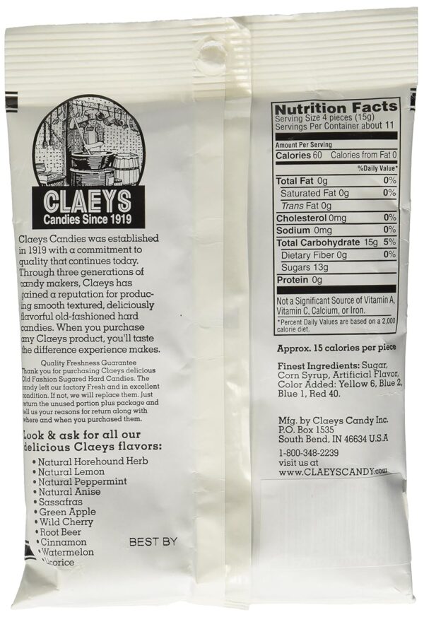 Claeys Candies Licorice - Old Fashioned Hard Candy - Artificially and Naturally Flavored - Fat-Free - 6 Ounce - 6-Pack - Image 3
