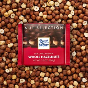 Ritter Sport Chocolate Bars with Nuts (Dark Chocolate with Hazelnuts, 3.5 Ounce (Pack of 10))