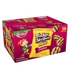 Keebler Fudge Stripes Cookies Minis, Original, 2 Ounce (Pack of 36)