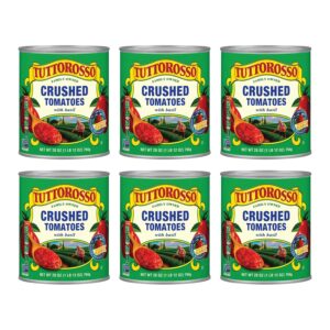 Tuttorosso Crushed Tomatoes with Basil, Gluten Free and Vegetarian Recipe, 28oz Cans, 6-Pack
