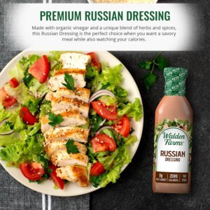 Walden Farms Russian Dressing 12 oz Bottle - Fresh and Delicious, Sugar Free 0g Net Carbs Condiment, Kosher Certified, So Tasty on Salads, Sandwich, Burgers, Bread, Dipping Sauce and More