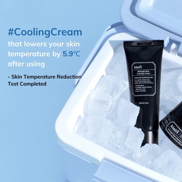 DearKlairs Midnight Blue Calming Cream, Soothing, Redness Relief Moisturizer, Hydrating, Fast Absorbing, Light Texture for Easy Use, For Oily Skin, Sensitive Skin Friendly (2 Ounce (Pack of 1)) - Image 3