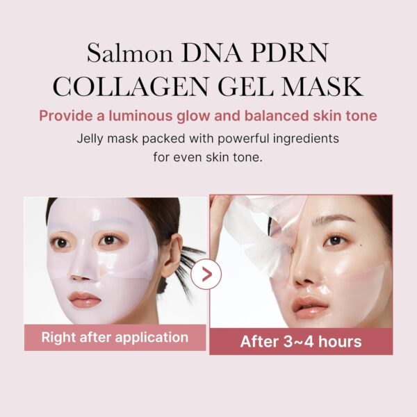 medicube Salmon DNA PDRN pink collagen jelly gel mask | overnight face mask for glass glow skin- elasticity, hydrating, firming and moisturizing | korean skincare, 28g, 4ea - Image 3