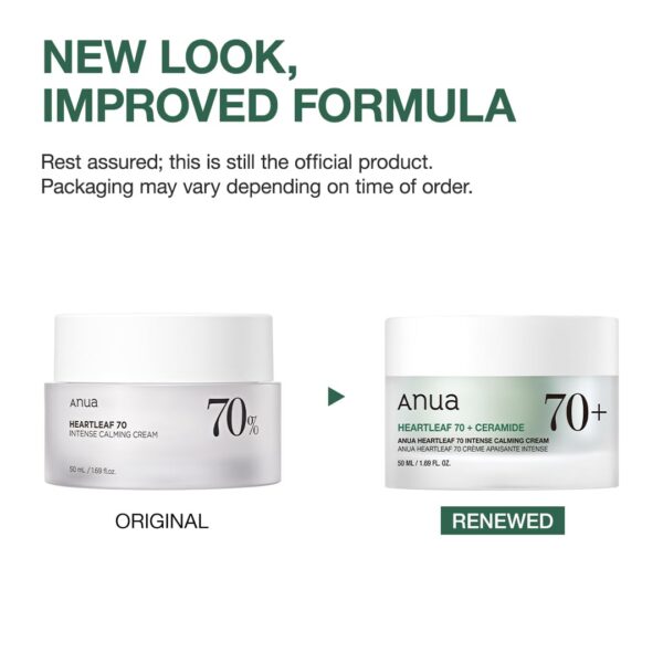 ANUA Heartleaf 70 Intense Calming Cream with Ceramide, Panthenol, Heartleaf extract, Korean Skin care - (50ml /1.69Fl. Oz) - Image 2