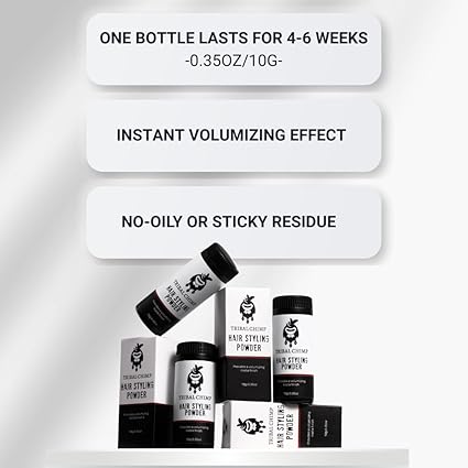 Hair Styling Powder, All-day Invisible Hold Hair Volumizer and Texture Powder for Men and Women, Styling Powder with Matte Finish - 3-Piece Set, 10g - Image 3