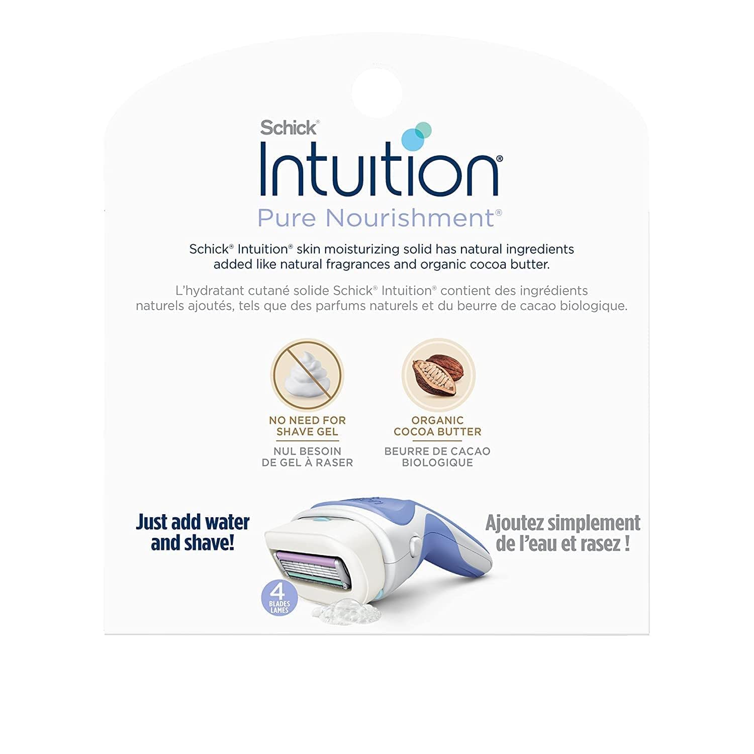 Schick Intuition Pure Nourishment with Organic Cocoa Butter 12 Cartridge Women's Razor Refills - Image 3