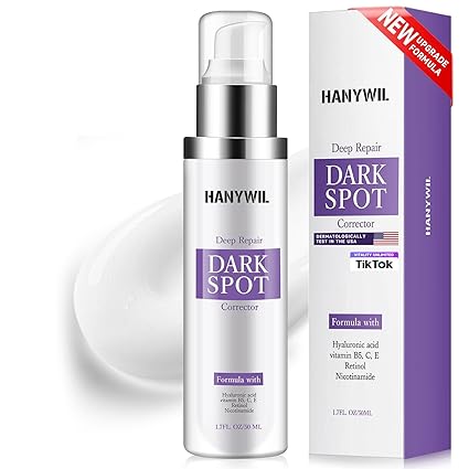 HANYWIL Dark Spot Corrector for Face & Body,Rapid Tone Repair Cream with Hyperpigmentation Treatment,Sun Spot, Age Spot & Melasma Remover,Dermatologist-Tested Brightening Retinol Serum (1.7 Fl Oz)