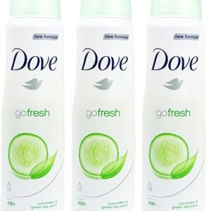 Dove body spray Anti-Perspirant/Anit-Transpirant, pack of 3X250ml/8.5oz, Cucumber & green tea