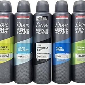 Dove Men + Care Antiperspirant Spray Variety Set, Sport, Clean Comfort, Invisible Dry, Cool Fresh and Extra Fresh Scents, 8.45 Ounce, 5 Count