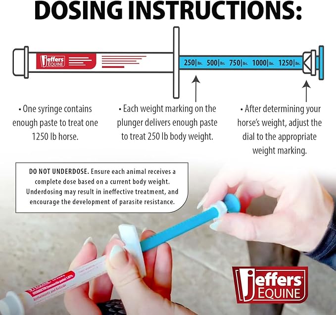 Jeffers Ivermectin Gel Dewormer for Horses - Apple Flavored, 1.87% Broad Spectrum Dewormer Paste - Effective Parasite Control for Worms, Pinworms, Bots & More - Safe for All Equine - Image 3